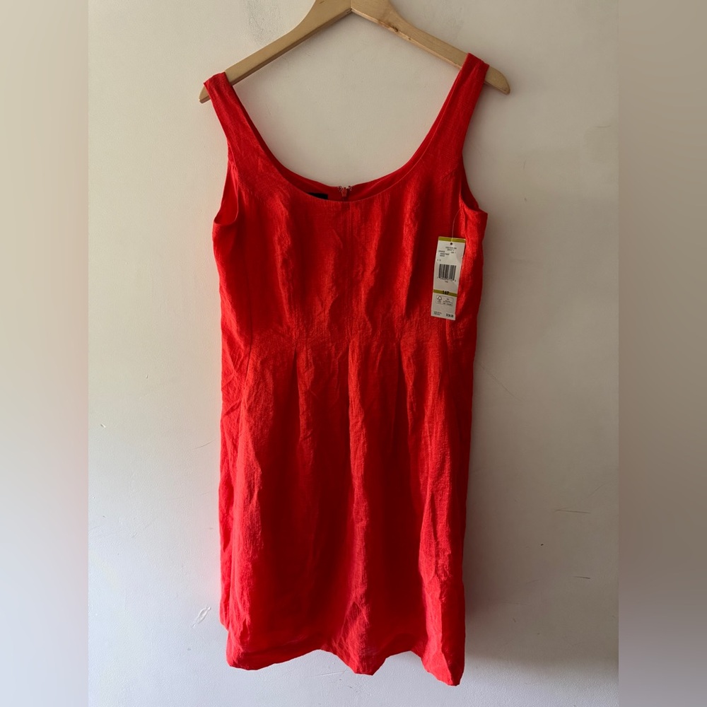 NEW!!‎ Nine West Bright Orange Coral Sleeveless Nylon Dress